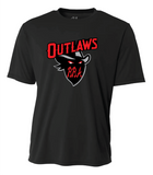BBA OUTLAWS DRI FIT SHIRT BLACK WITH NUMBER (CLICK ON "Special instructions for seller" IN THE SHOPPING CART TO ENTER CUSTOM NUMBER)